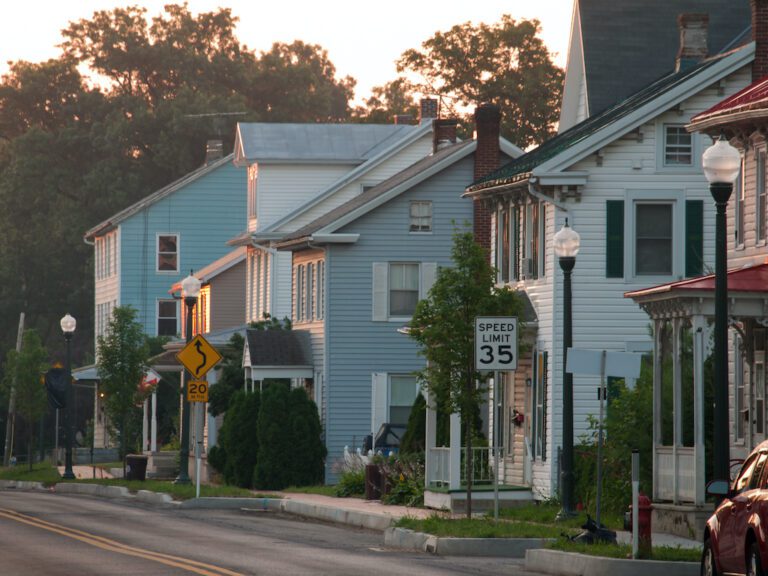 Houses on main street in Loris, South Carolina
